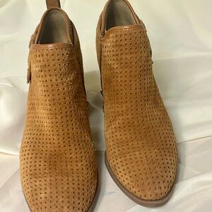 Franco Sarto Brown Textured Ankle Booties